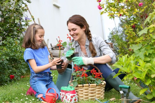 Gardener in Hampstead preparing green waste for recycling